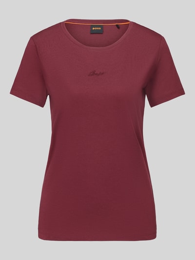 BOSS Orange T-Shirt mit dezentem Logo-Schriftzug Bordeaux 2