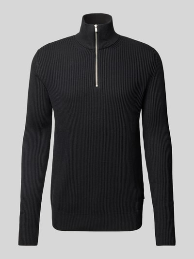 Jack & Jones Premium Strickpullover mit Troyer-Kragen Modell 'RBLALIAM' Black 2