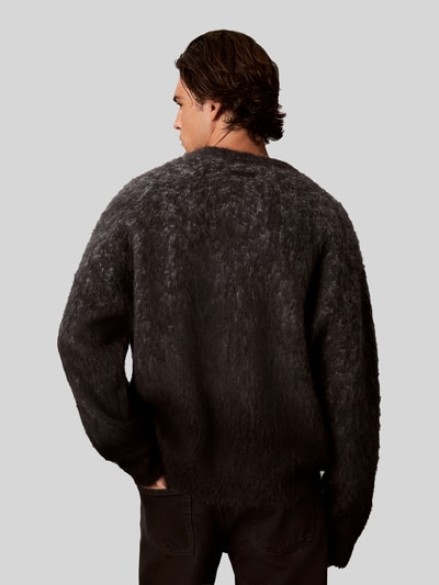 Calvin Klein Jeans pullover met relaxed fit van scheerwol met ombre-effect Zwart - 5