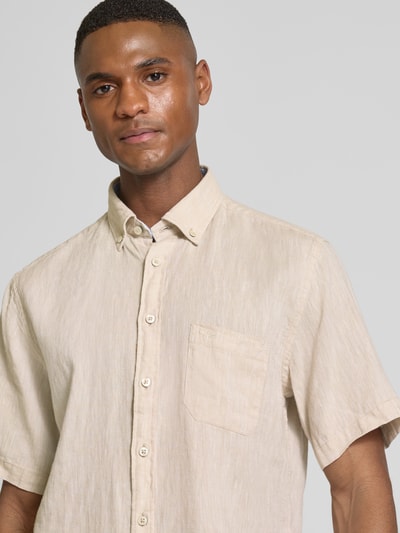 Fynch-Hatton Regular Fit Freizeithemd aus Leinen-Baumwoll-Mix Sand 3