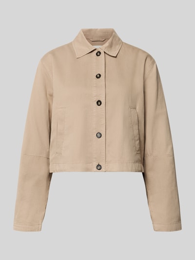 Marc O'Polo Oversized Hemdjacke aus Baumwoll-Lyocell-Leinen-Mix Beige 2