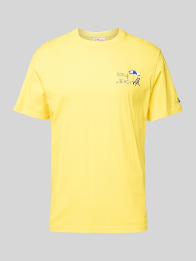 MC2 Saint Barth T-Shirt mit Statement- und Motiv-Stitching Modell 'PORTOFINO' GELB 1