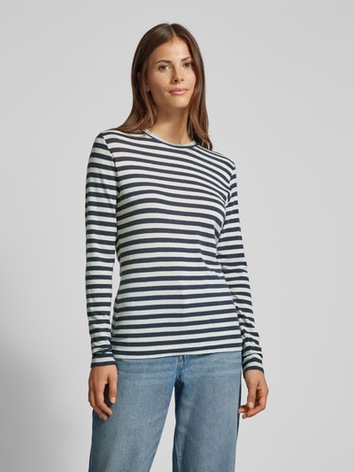 Windsor Longsleeve mit geripptem Rundhalsausschnitt Marine 4