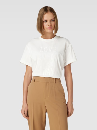 MOS MOSH T-shirt met statementstitching, model 'ASA' Offwhite - 4