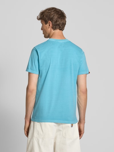 Superdry T-shirt met labelprint, model 'Neon' Neon blauw - 5