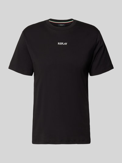 Produktfoto, Regular Fit T-Shirt mit Logo-Detail von G-Star Raw, schwarze Farbe, reine Baumwolle, Rundhalsausschnitt, Rückenlänge 70 cm bei Größe M