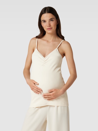 Mamalicious Top ciążowy z drobnym prążkowaniem model ‘EMILY’ Złamany biały 4