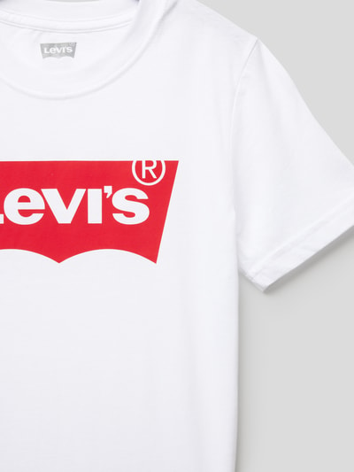 Levi’s® Kids T-shirt met logoprint, model 'BATWING' Wit - 2