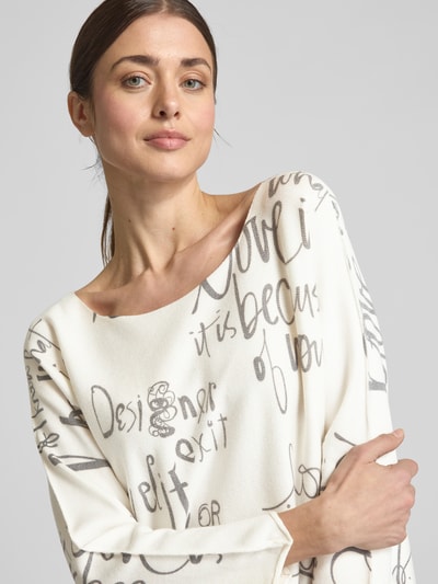 ZABAIONE Gebreide pullover met boothals, model 'La44ylaa' Zwart - 3