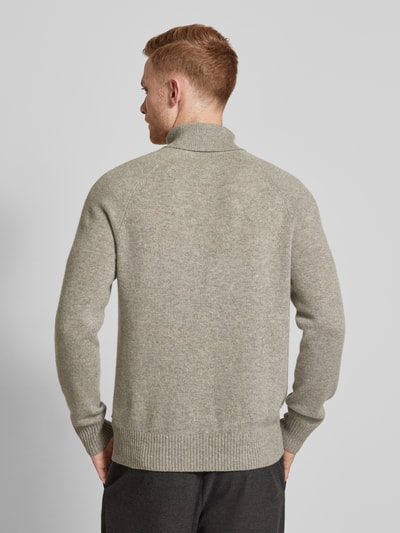 CK Calvin Klein Gebreide pullover van wol met labeldetail Lichtgrijs gemêleerd - 5