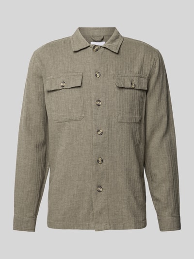 Lindbergh Relaxed Fit Hemdjacke mit Brusttaschen Oliv 2