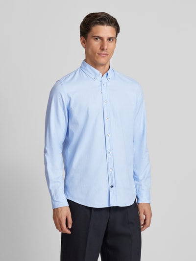 HECHTER PARIS Modern fit vrijetijdsoverhemd met button-downkraag Blauw - 4