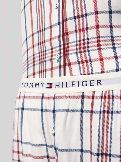 TOMMY HILFIGER Relaxed Fit Pyjama und Hausschuhe im Set mit Viskose-Anteil Offwhite 2