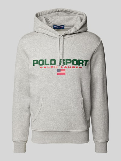 Polo Sport Hoodie mit Label-Print Hellgrau Melange 2