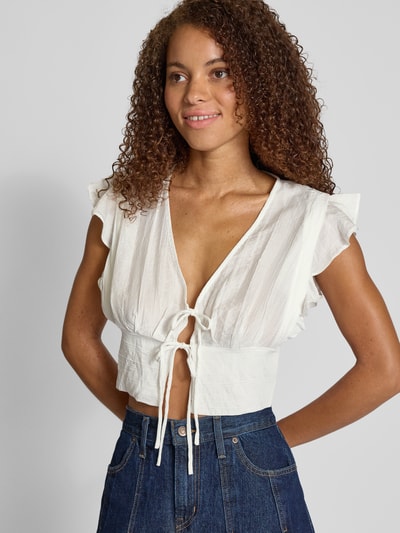 Only Relaxed Fit Top aus Viskose-Mix Modell 'ZEVEN' Weiss 3
