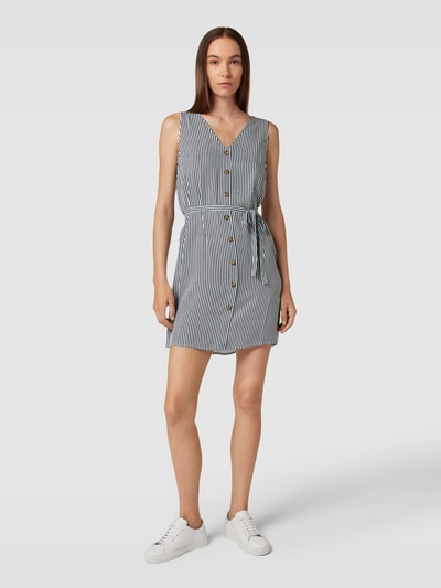 Vero Moda Mini-jurk van viscose met V-hals, model 'BUMPY' Rookblauw - 1