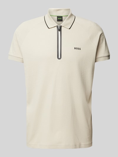 BOSS Green Regular fit poloshirt met structuurmotief, model 'Philix' Beige - 2