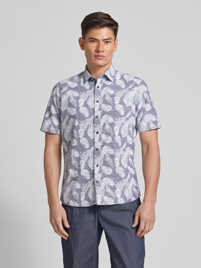 Jake*s Koszula biznesowa o kroju casual fit ze wzorem na całej powierzchni Granatowy 4
