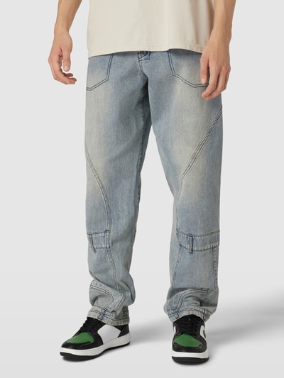 Divention Straight leg jeans met siernaden, model 'SVERIGE' Lichtblauw - 4