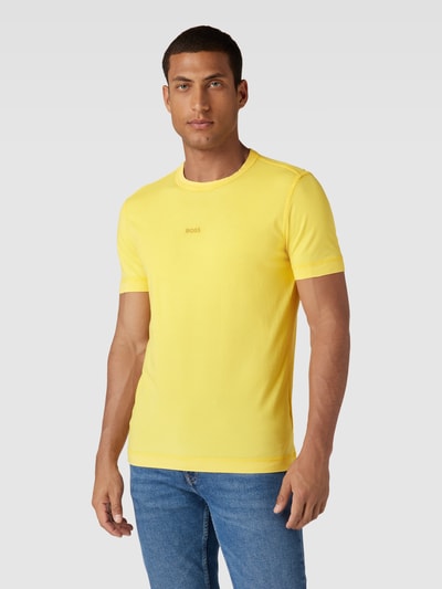 BOSS Orange T-shirt z nadrukiem z logo model ‘Tokks’ Żółty 4