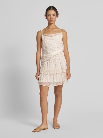Vero Moda Ausgestellter Mini-Rock mit Allover-Muster Modell 'SMILLA' Offwhite 1