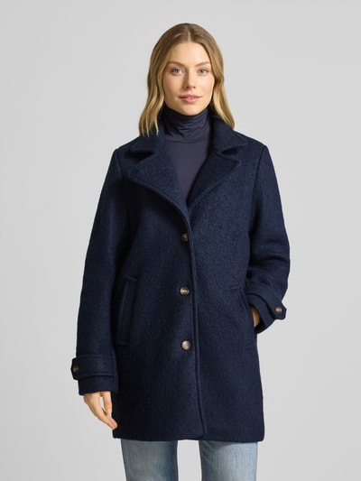 ICHI Relaxed Fit Mantel aus Woll-Mix Modell 'Tipa' Marine 4