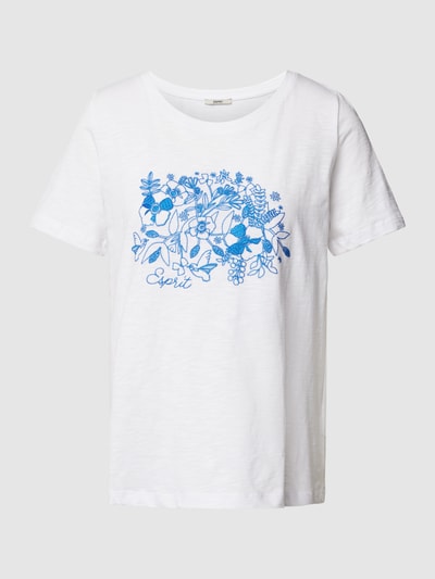 Esprit T-shirt met bloemenborduursels Wit - 2