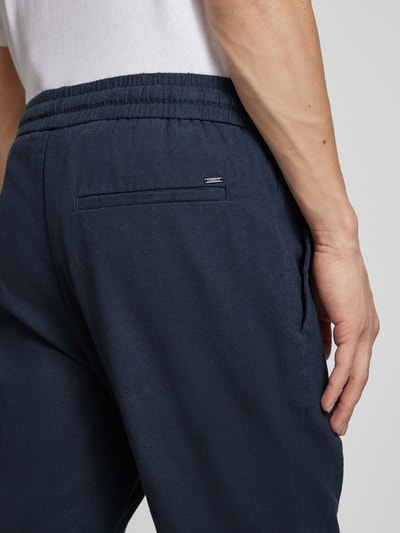 Only & Sons Cropped Stoffhose aus Leinen-Mix Modell 'LINUS' Dunkelblau 3