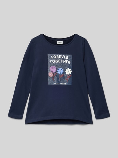 s.Oliver RED LABEL Shirt met lange mouwen in A-lijn van puur katoen Marineblauw - 1