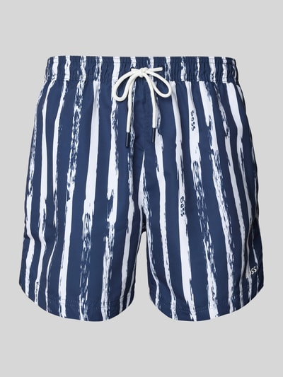 BOSS Regular fit zwembroek met mesh-inzet Marineblauw - 1