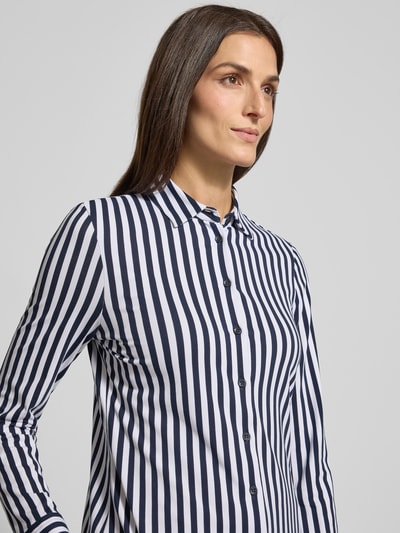 ETERNA Slim Fit Bluse mit Knopfleiste Marine 3