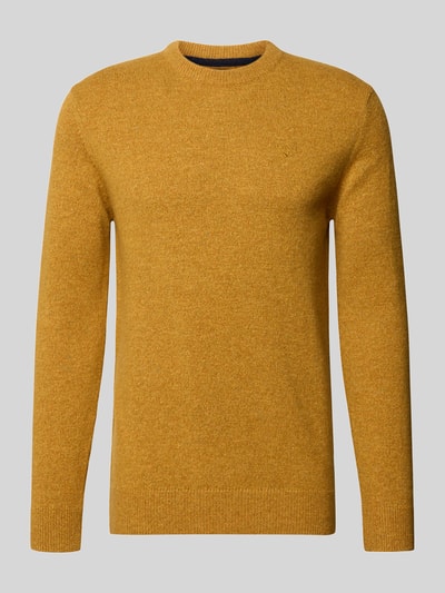 Barbour Pullover aus Woll-Seide-Mix mit Rundhalsausschnitt Modell 'TISBURY' Senf 2