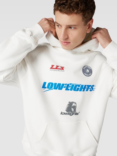 Low Lights Studios Hoodie mit Label-Print Modell 'Arctic Racer' Offwhite 3