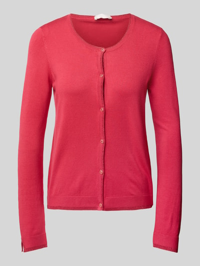 Liu Jo White Strickjacke mit Knopfleiste Pink 2