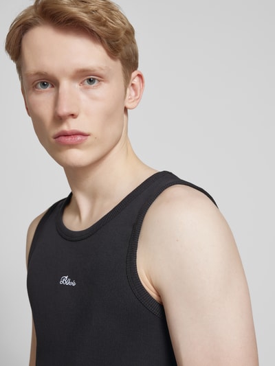 BLKVIS Tanktop met labelstitching, model 'SCRIPT' Zwart - 3