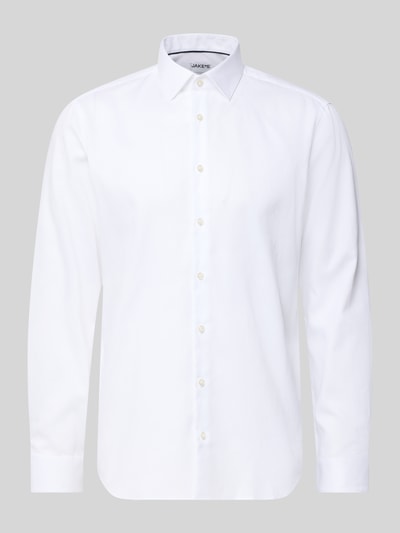 Jake*s Regular Fit Business Hemd aus Baumwolle mit Kentkragen Weiss 2