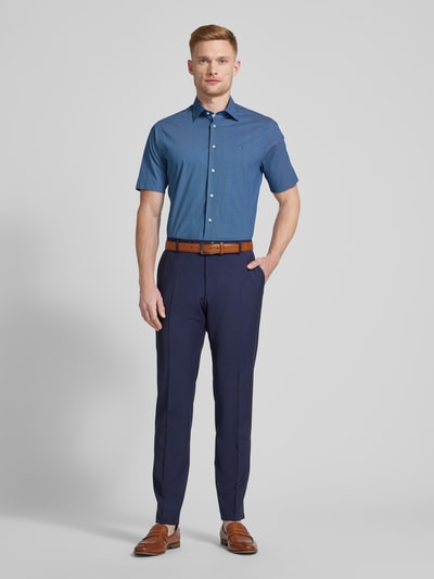 Tommy Hilfiger Regular fit zakelijk overhemd met all-over motief Marineblauw - 1