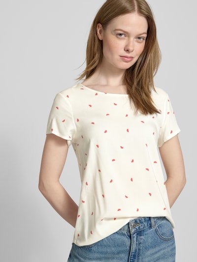 Vero Moda Regular fit blousetop met ronde hals, model 'BELLA' Offwhite - 3