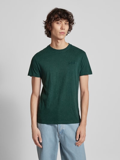 Superdry T-Shirt mit Label-Stitching Oliv 4