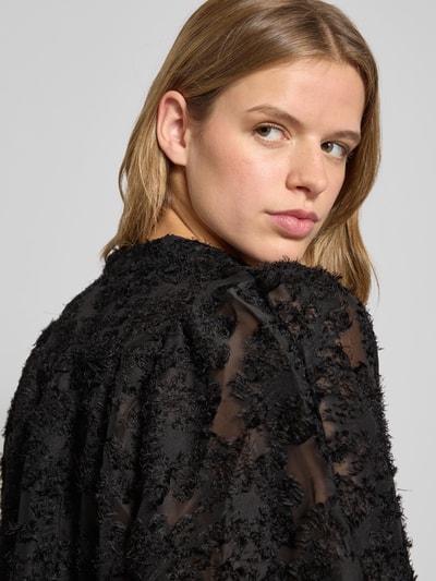 Only Regular fit blouse met lange mouwen en V-hals, model 'KORSA' Zwart - 3