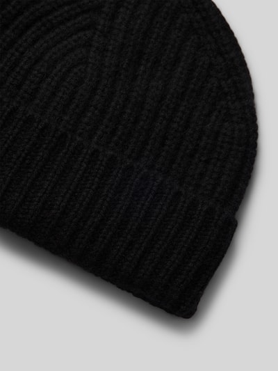 Seeberger Czapka beanie z detalem z logo Czarny 2