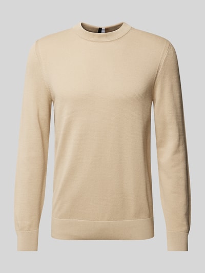 BOSS Strickpullover mit Strukturmuster Modell 'Ecaio' Beige 1