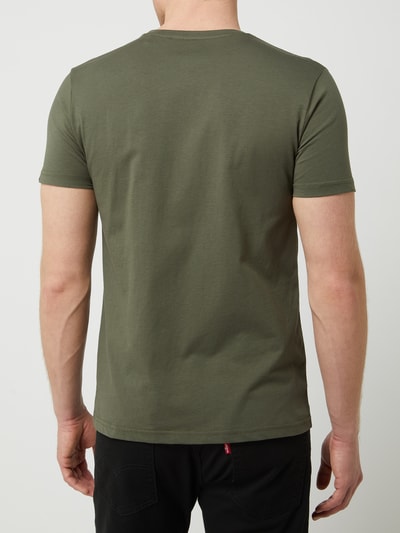 Alpha Industries T-shirt met logoprint, model 'Basic T' Olijfgroen - 5