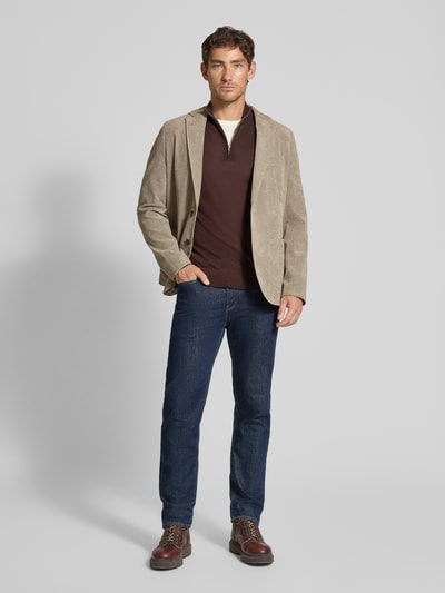 camel active Slim fit 2-knoops colbert met borstzak Beige - 1