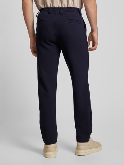 MAC Regular fit broek met riemlussen, model 'Lennox' Marineblauw - 5