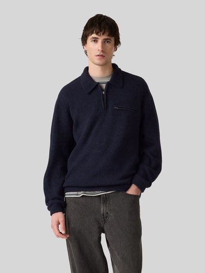 Levi's® Relaxed Fit Troyer mit Woll-Anteil Modell 'Boulder Quarter-zip' Marine 4