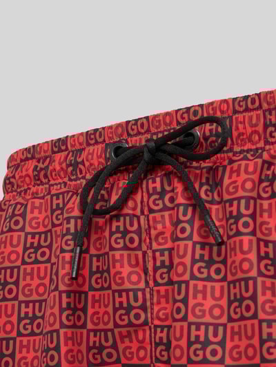 HUGO Badehose mit Allover-Muster Modell 'AARON_SWIM' Rot 2