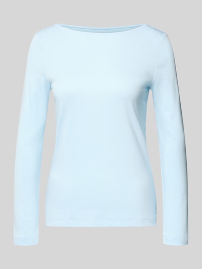 Produktfoto, Longsleeve mit Rundhalsausschnitt von Christian Berg Woman aus reiner Baumwolle, Slim Fit, hellblau, glatte Textur