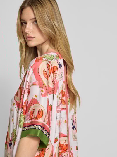 Marc Cain Knielange jurk met doorknoopsluiting Koraal - 3