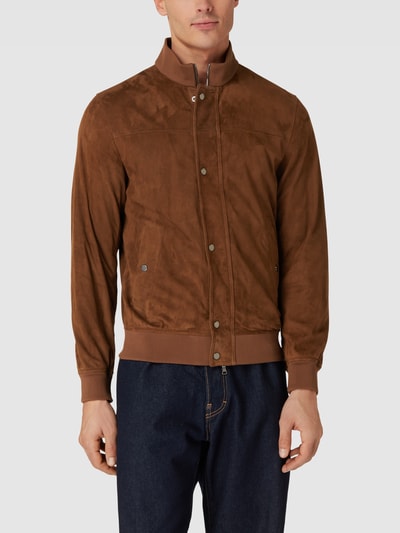 Paul & Shark Lederjacke mit Stehkragen Cognac 4
